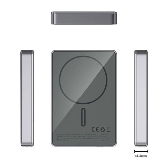 Picture of APOLLON power bank bezični 15W, 5000 mAh, alu sivi